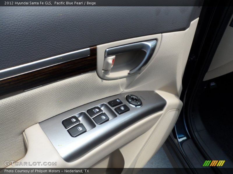 Pacific Blue Pearl / Beige 2012 Hyundai Santa Fe GLS