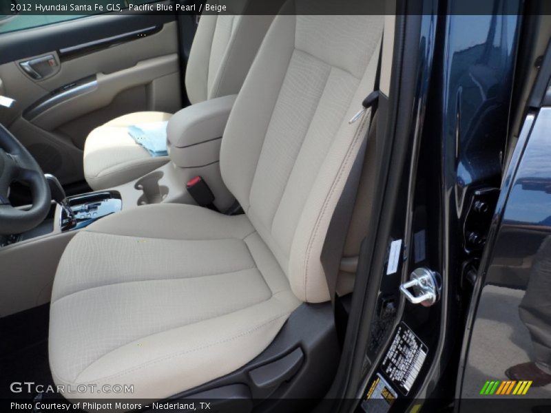 Pacific Blue Pearl / Beige 2012 Hyundai Santa Fe GLS