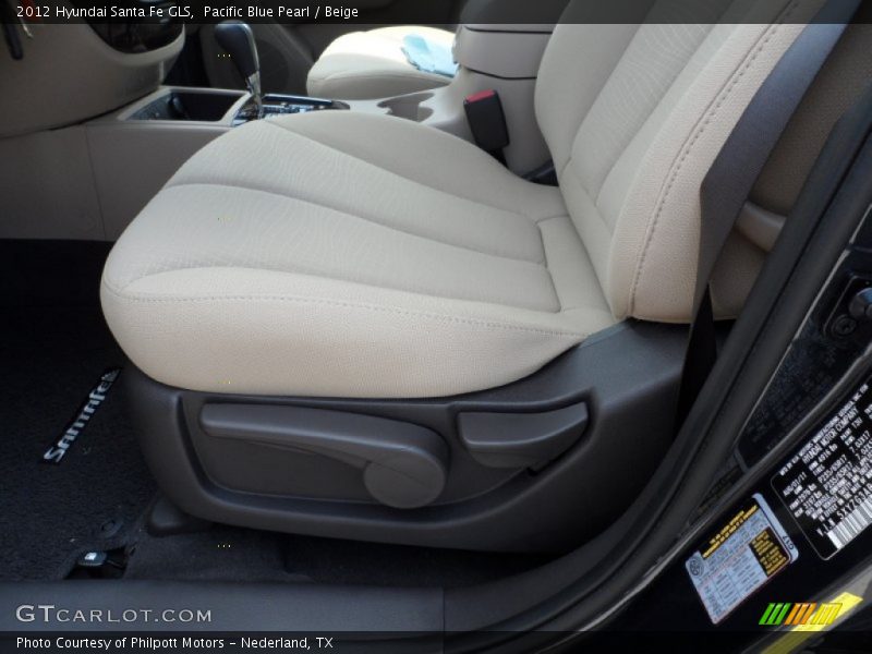 Pacific Blue Pearl / Beige 2012 Hyundai Santa Fe GLS