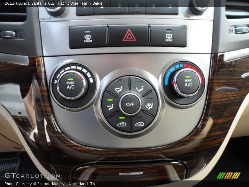 Pacific Blue Pearl / Beige 2012 Hyundai Santa Fe GLS