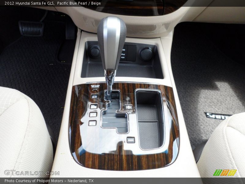 Pacific Blue Pearl / Beige 2012 Hyundai Santa Fe GLS