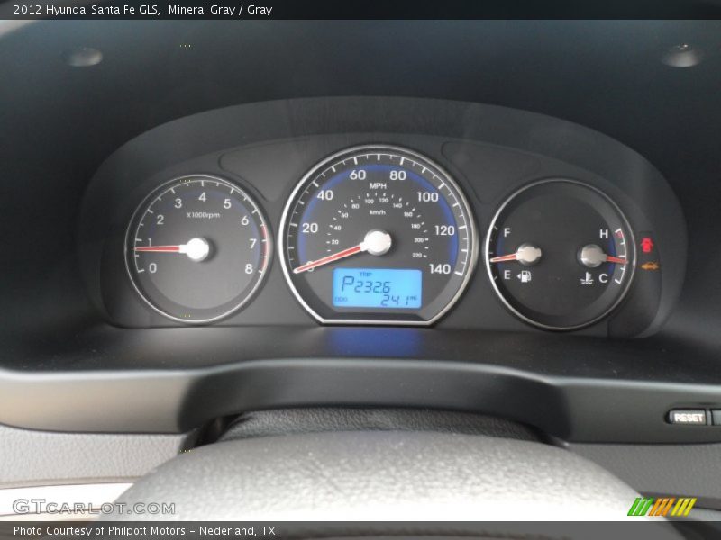 Mineral Gray / Gray 2012 Hyundai Santa Fe GLS
