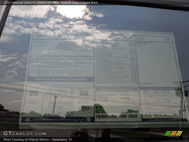 Mineral Gray / Cocoa Black 2012 Hyundai Santa Fe Limited V6 AWD