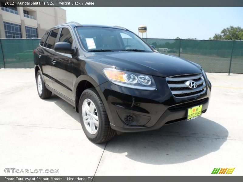 Twilight Black / Beige 2012 Hyundai Santa Fe GLS