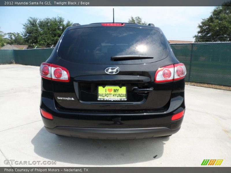 Twilight Black / Beige 2012 Hyundai Santa Fe GLS