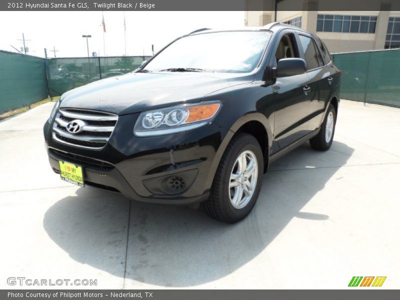 Twilight Black / Beige 2012 Hyundai Santa Fe GLS