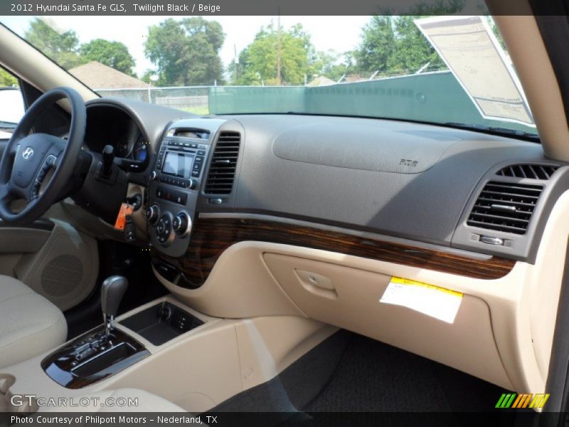 Twilight Black / Beige 2012 Hyundai Santa Fe GLS