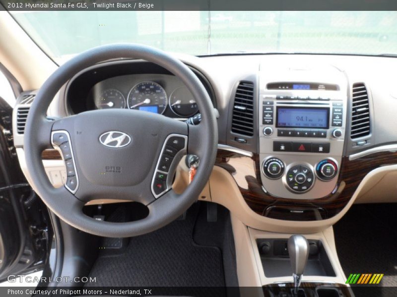 Twilight Black / Beige 2012 Hyundai Santa Fe GLS