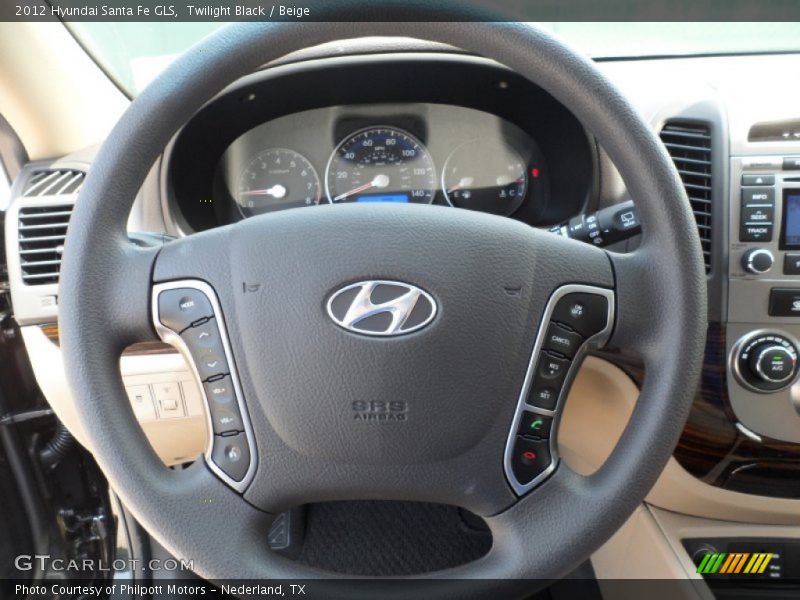 Twilight Black / Beige 2012 Hyundai Santa Fe GLS