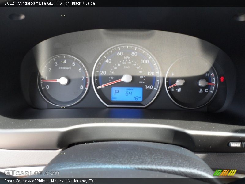 Twilight Black / Beige 2012 Hyundai Santa Fe GLS