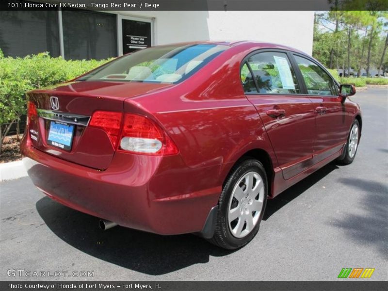 Tango Red Pearl / Beige 2011 Honda Civic LX Sedan