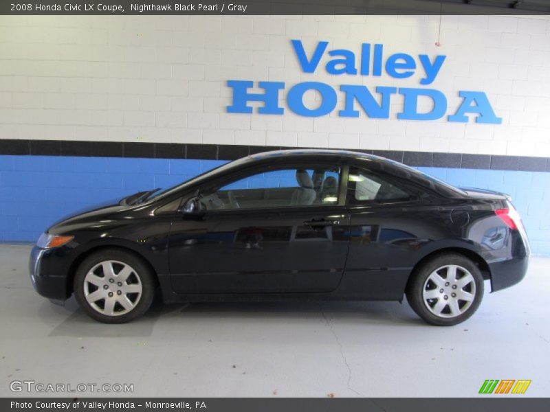 Nighthawk Black Pearl / Gray 2008 Honda Civic LX Coupe