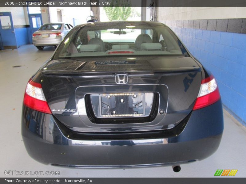 Nighthawk Black Pearl / Gray 2008 Honda Civic LX Coupe