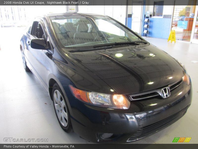 Nighthawk Black Pearl / Gray 2008 Honda Civic LX Coupe