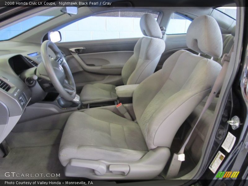 Nighthawk Black Pearl / Gray 2008 Honda Civic LX Coupe
