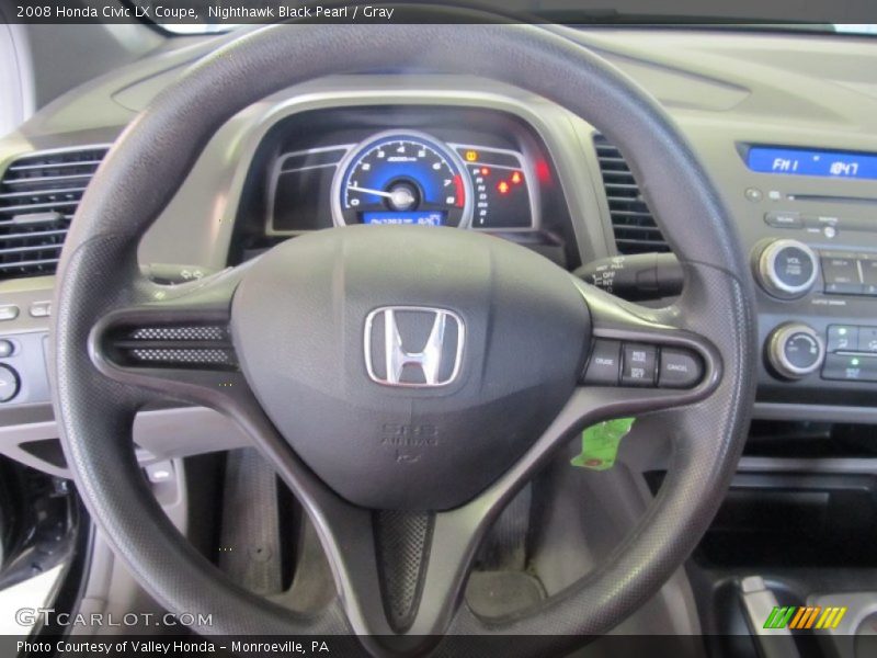 Nighthawk Black Pearl / Gray 2008 Honda Civic LX Coupe