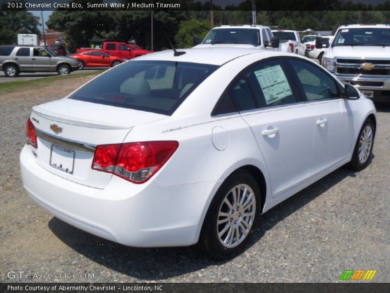 Summit White / Medium Titanium 2012 Chevrolet Cruze Eco