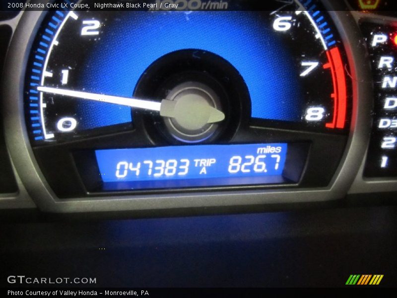 Nighthawk Black Pearl / Gray 2008 Honda Civic LX Coupe