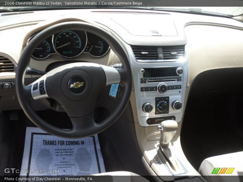 Sandstone Metallic / Cocoa/Cashmere Beige 2008 Chevrolet Malibu LS Sedan