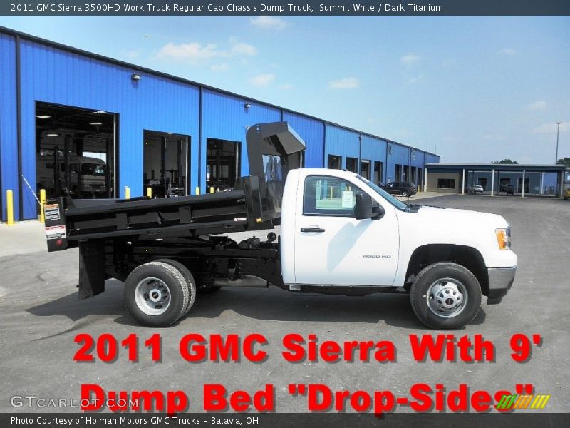 Summit White / Dark Titanium 2011 GMC Sierra 3500HD Work Truck Regular Cab Chassis Dump Truck