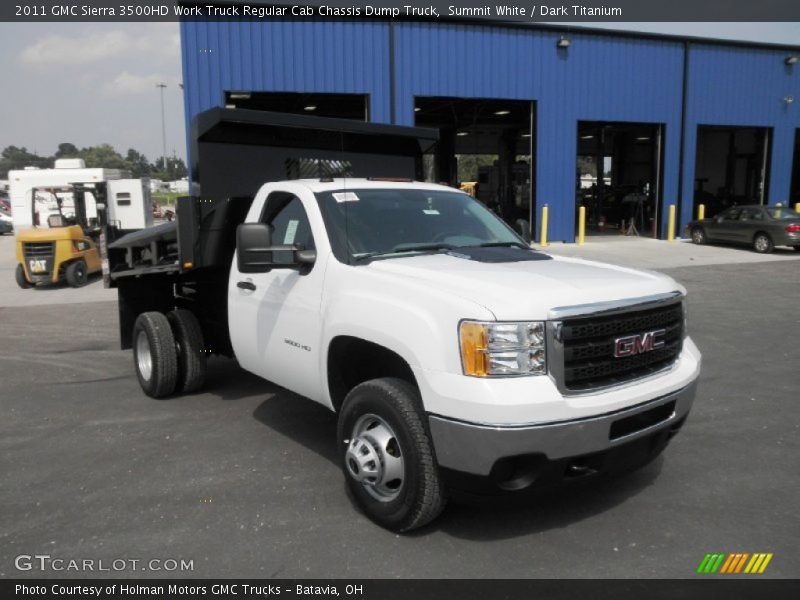 Summit White / Dark Titanium 2011 GMC Sierra 3500HD Work Truck Regular Cab Chassis Dump Truck
