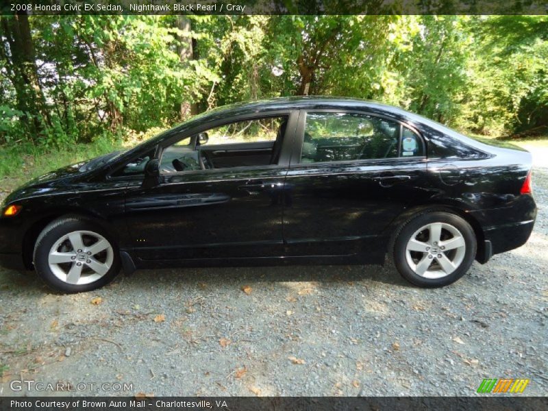 Nighthawk Black Pearl / Gray 2008 Honda Civic EX Sedan