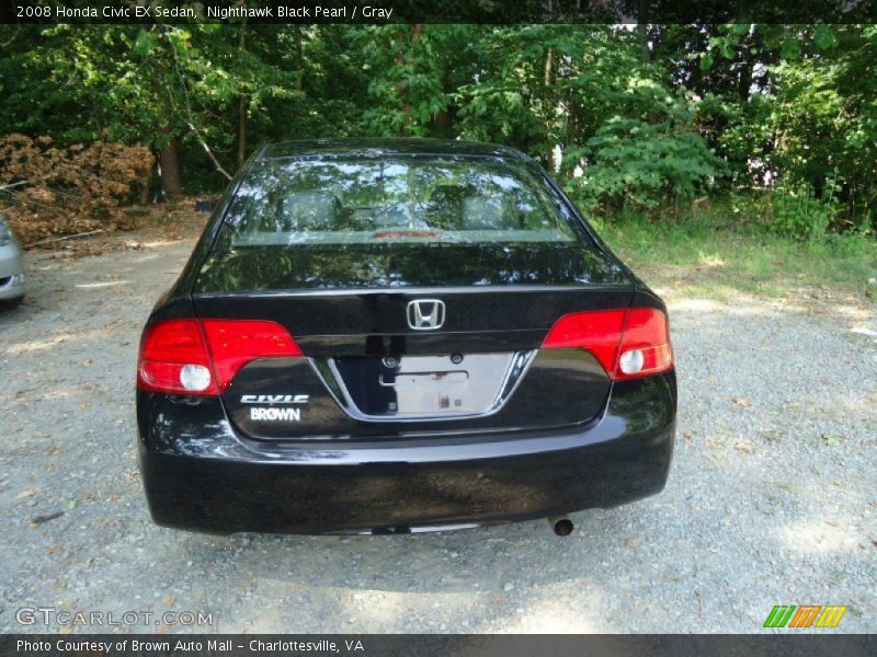 Nighthawk Black Pearl / Gray 2008 Honda Civic EX Sedan