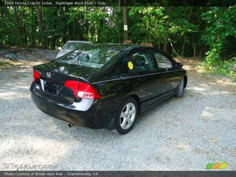 Nighthawk Black Pearl / Gray 2008 Honda Civic EX Sedan