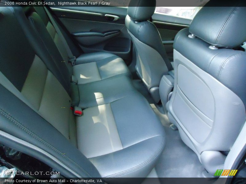 Nighthawk Black Pearl / Gray 2008 Honda Civic EX Sedan