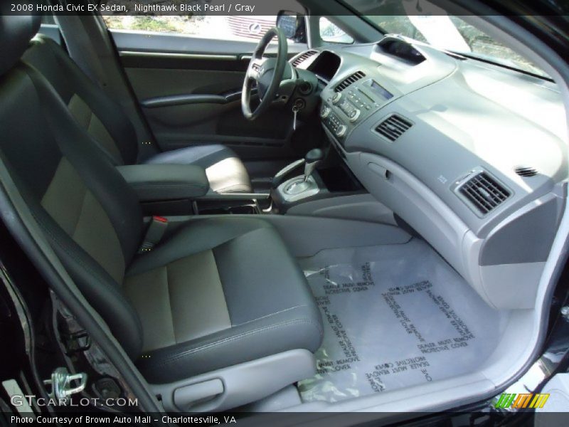 Nighthawk Black Pearl / Gray 2008 Honda Civic EX Sedan