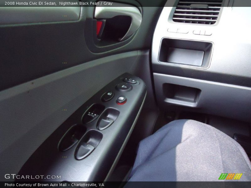 Nighthawk Black Pearl / Gray 2008 Honda Civic EX Sedan