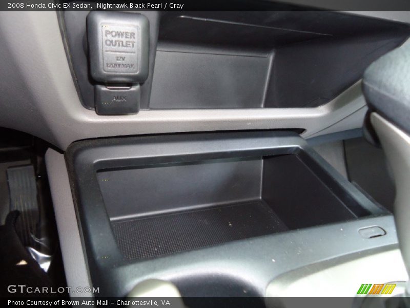 Nighthawk Black Pearl / Gray 2008 Honda Civic EX Sedan