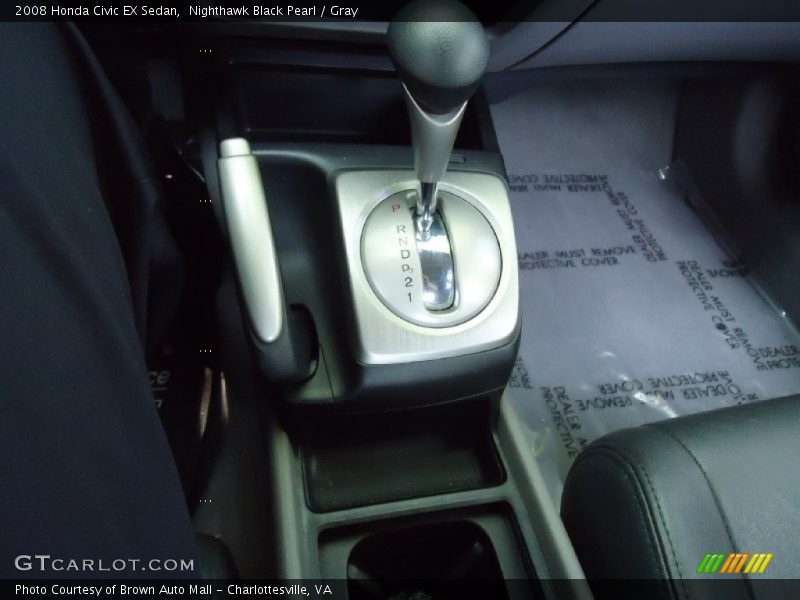 Nighthawk Black Pearl / Gray 2008 Honda Civic EX Sedan