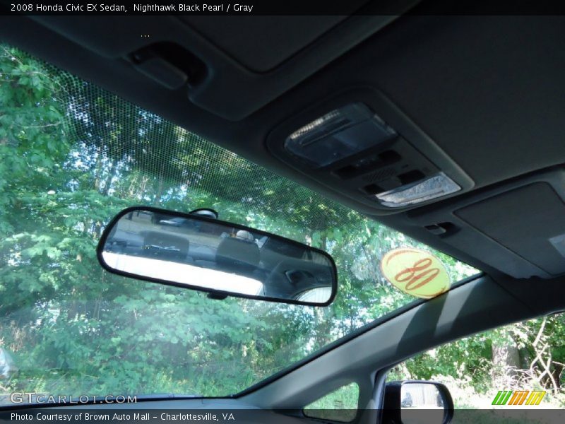 Nighthawk Black Pearl / Gray 2008 Honda Civic EX Sedan
