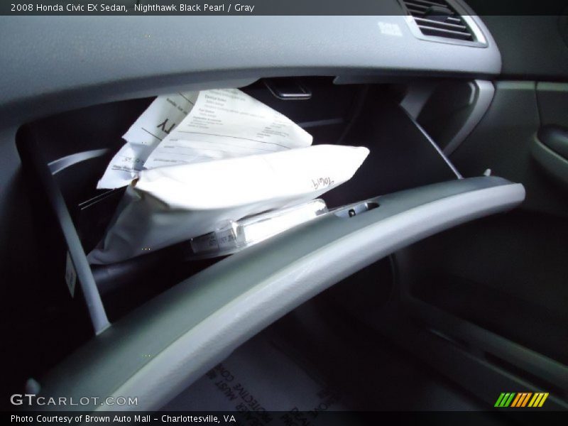 Nighthawk Black Pearl / Gray 2008 Honda Civic EX Sedan