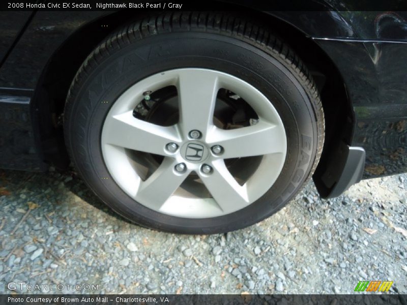 Nighthawk Black Pearl / Gray 2008 Honda Civic EX Sedan