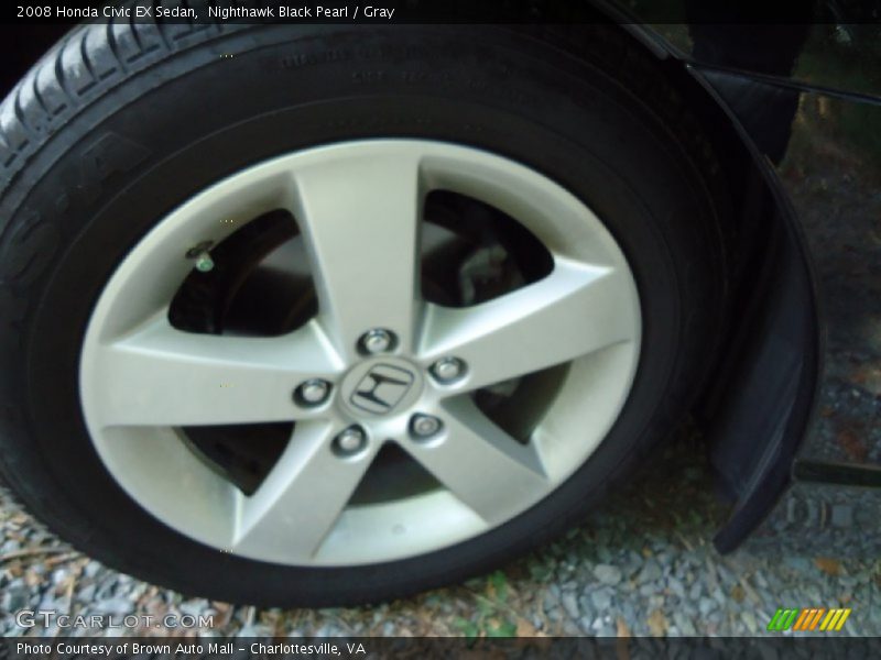 Nighthawk Black Pearl / Gray 2008 Honda Civic EX Sedan