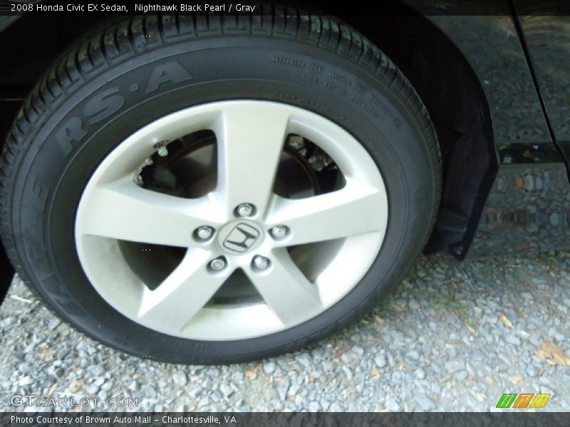 Nighthawk Black Pearl / Gray 2008 Honda Civic EX Sedan