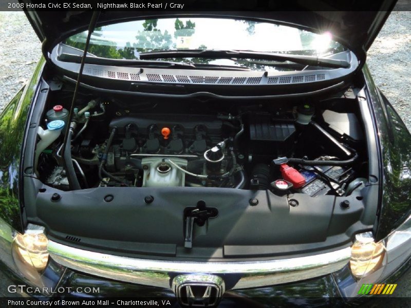 Nighthawk Black Pearl / Gray 2008 Honda Civic EX Sedan