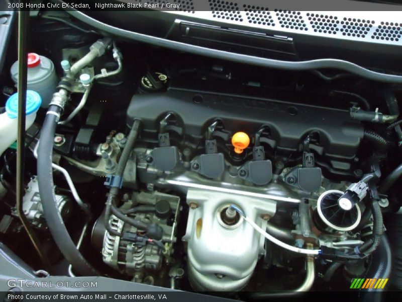 Nighthawk Black Pearl / Gray 2008 Honda Civic EX Sedan