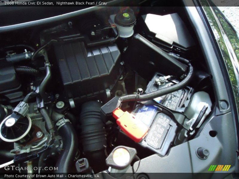 Nighthawk Black Pearl / Gray 2008 Honda Civic EX Sedan
