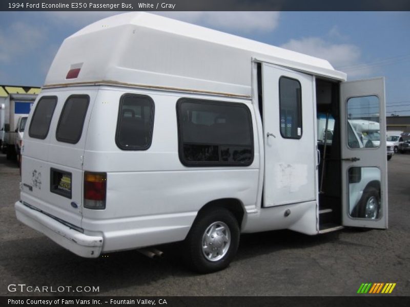 White / Gray 1994 Ford Econoline E350 Passenger Bus
