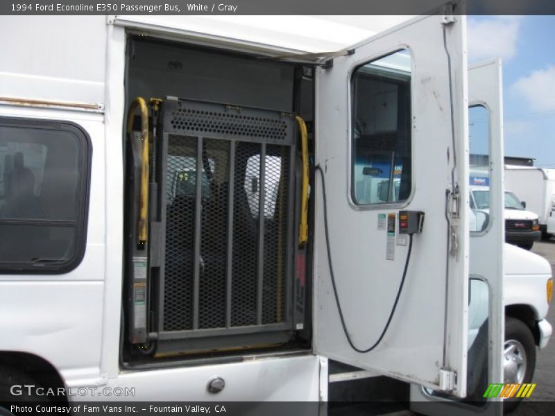 White / Gray 1994 Ford Econoline E350 Passenger Bus