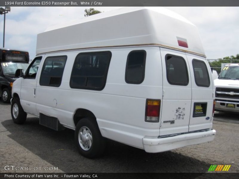 White / Gray 1994 Ford Econoline E350 Passenger Bus