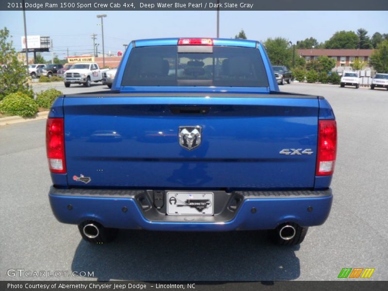 Deep Water Blue Pearl / Dark Slate Gray 2011 Dodge Ram 1500 Sport Crew Cab 4x4