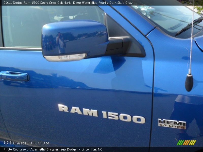 Deep Water Blue Pearl / Dark Slate Gray 2011 Dodge Ram 1500 Sport Crew Cab 4x4