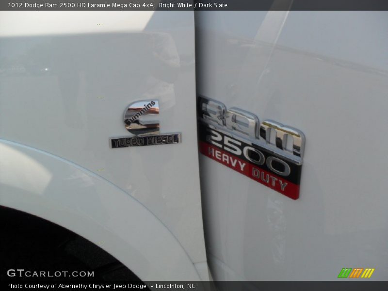 Bright White / Dark Slate 2012 Dodge Ram 2500 HD Laramie Mega Cab 4x4