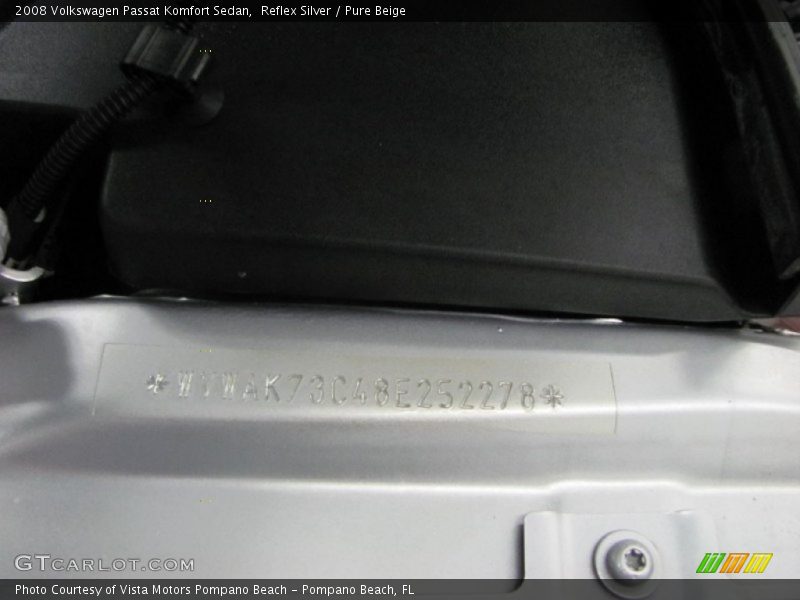 Reflex Silver / Pure Beige 2008 Volkswagen Passat Komfort Sedan