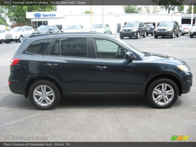 Pacific Blue Pearl / Beige 2012 Hyundai Santa Fe Limited