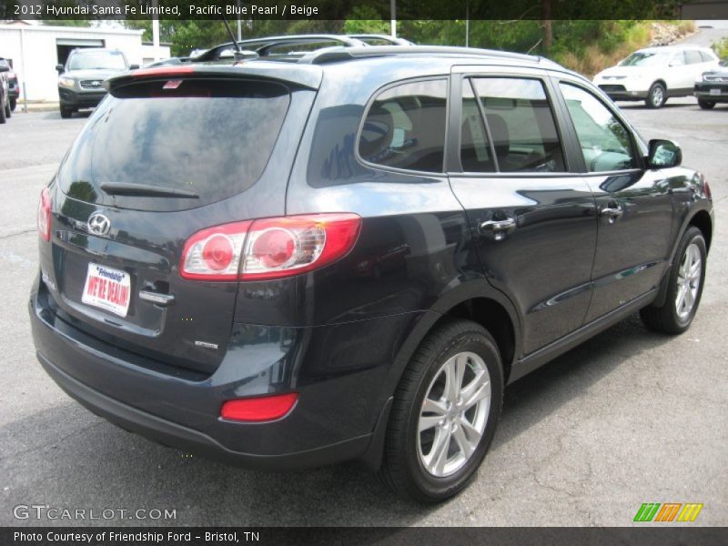 Pacific Blue Pearl / Beige 2012 Hyundai Santa Fe Limited